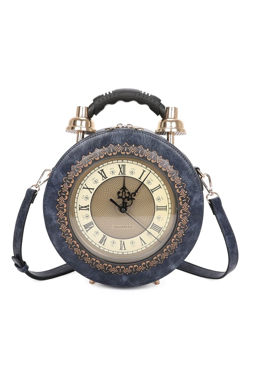 Fontanella Fashion Fontanella Fashion Women's Magico PU clock Unique Design top handle crossbody handbag in Dark Blue - 1