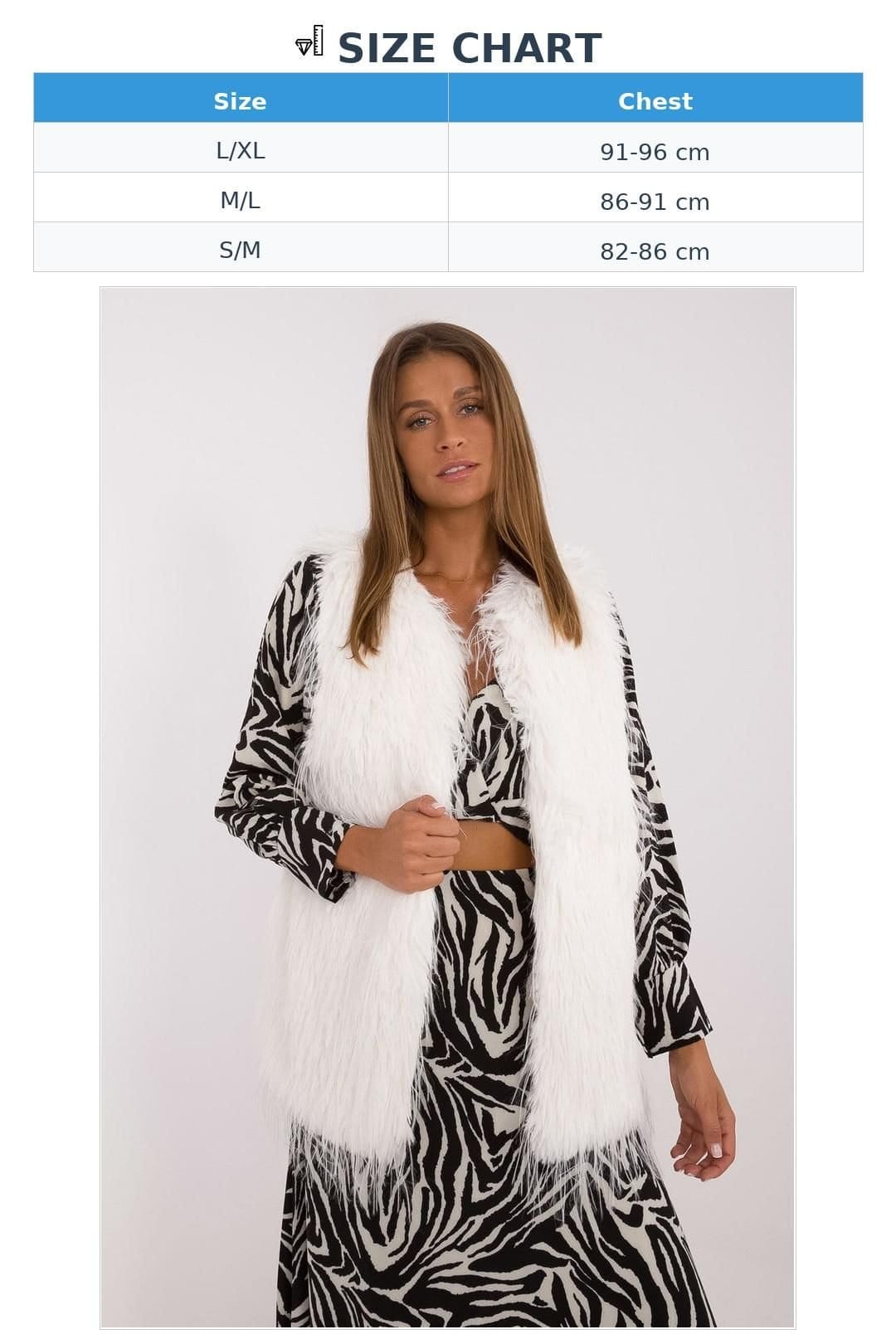Love Lace Love Lace Women's Faux Fur Casual Vest with Hook Closure Style 199768 in White - 4