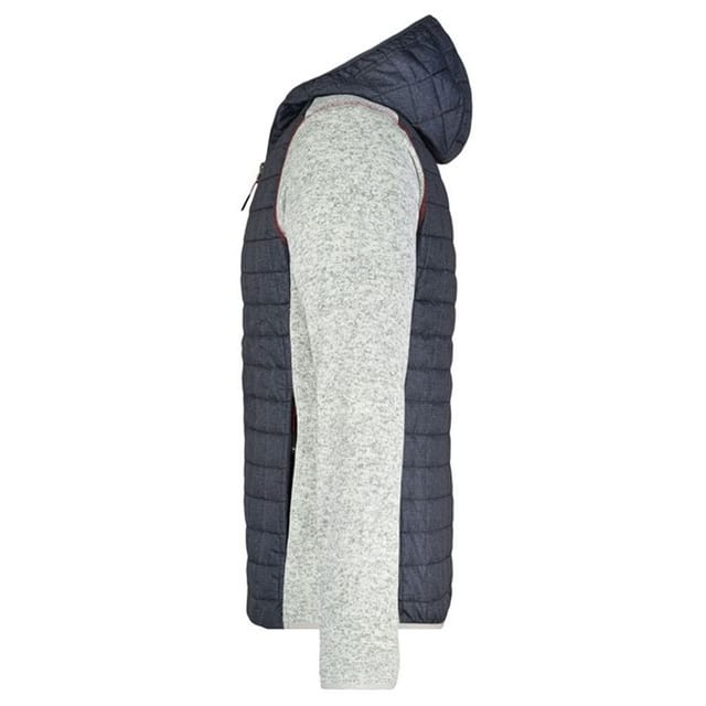 James and Nicholson James and Nicholson Men's Melange Knitted Hybrid Jacket in Light Grey - 3