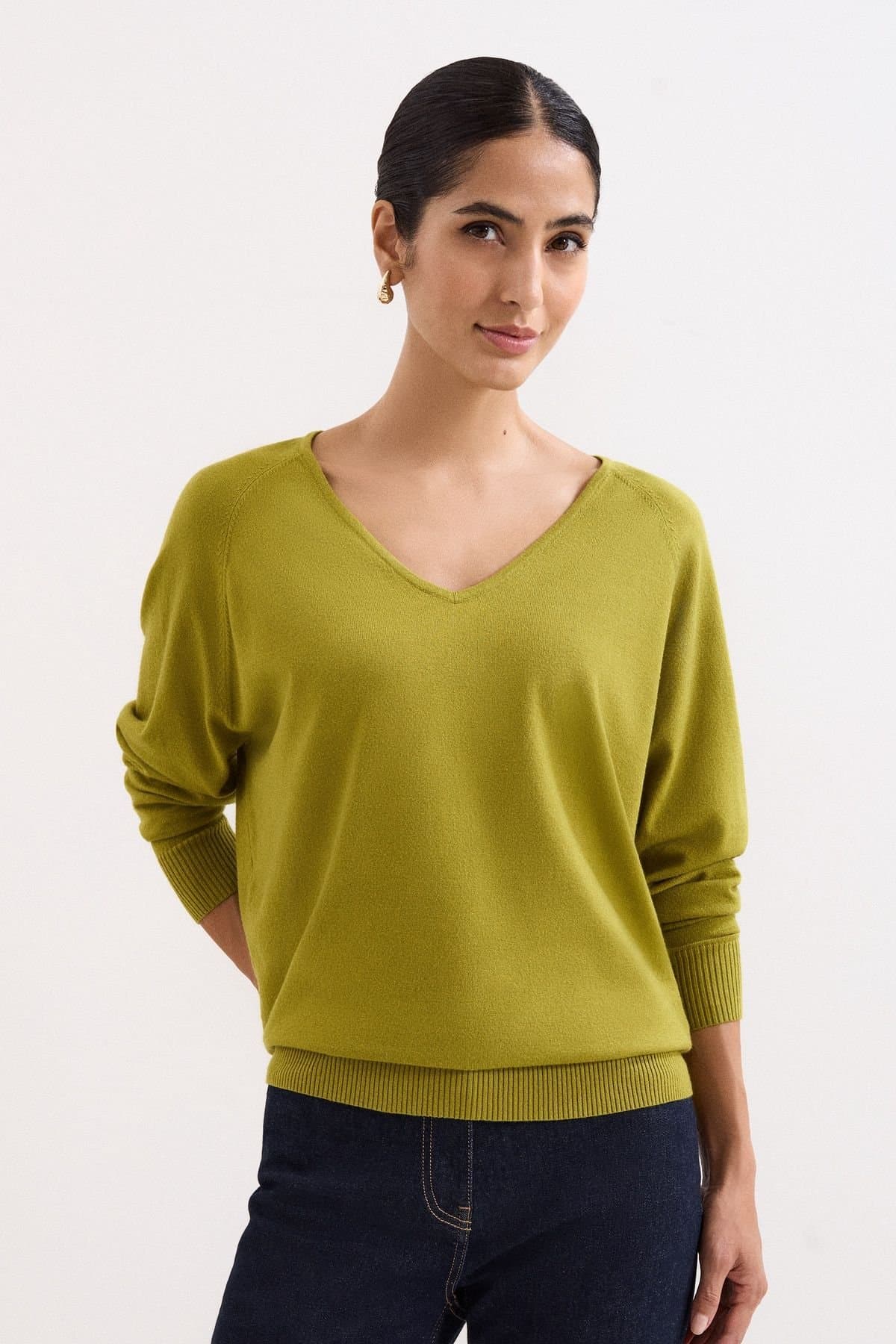 Phase Eight Phase Eight Olive V-Neck Knit Jumper