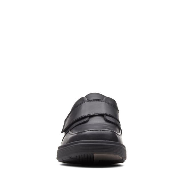 Clarks Clarks Men's Un Abode Strap Loafer Black Leather Loafers, Riptape - 3