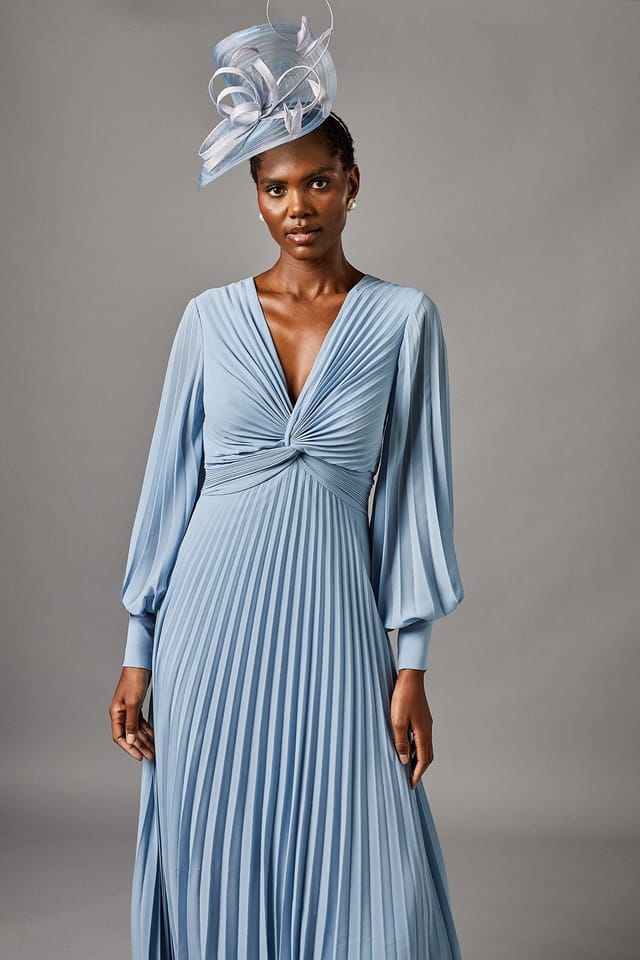 Coast Coast Women's Pleated Chiffon Maxi Dress in Blue - 2