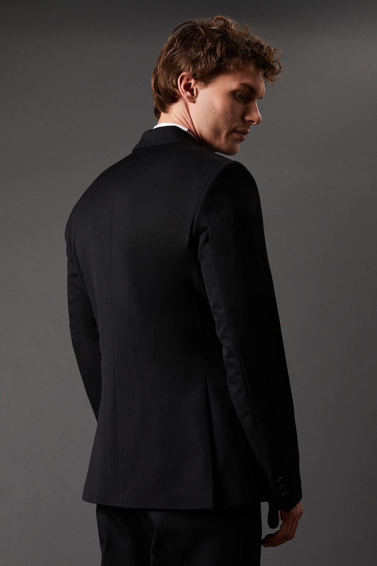 Burton Burton Men's Black Double Breasted Tuxedo Jacket - 3