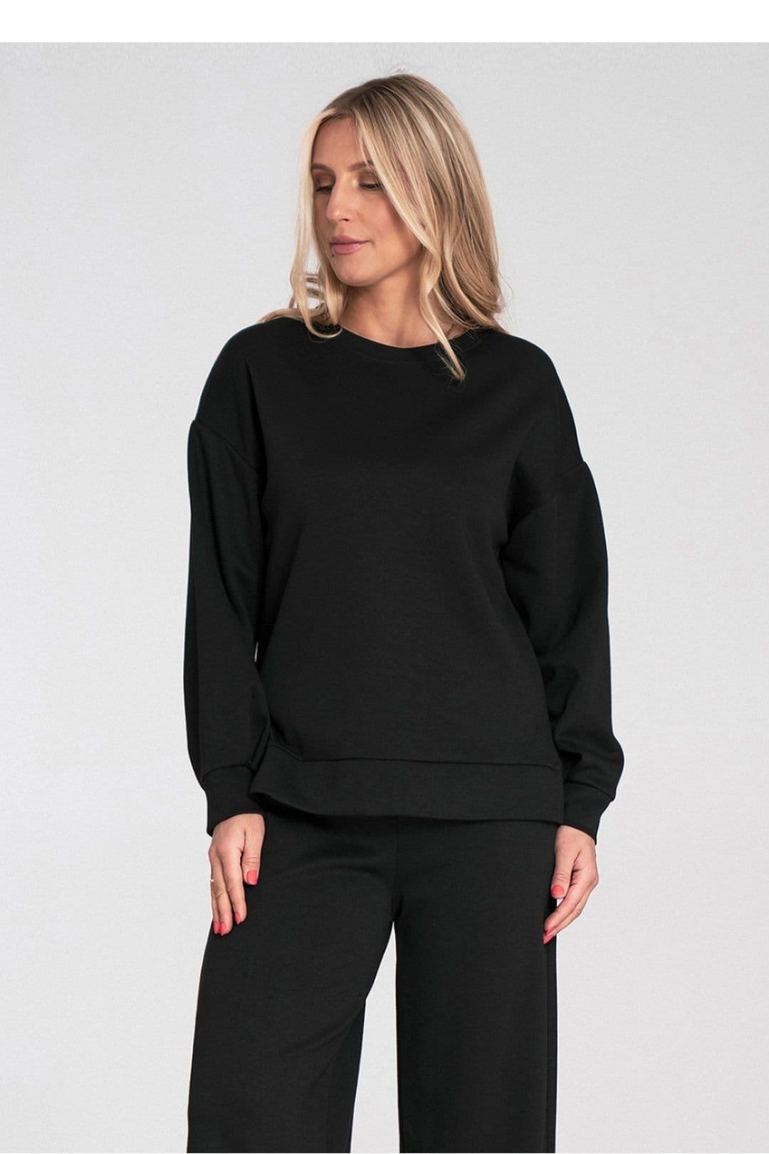 Love Lace Black Soft Fit Round Neck Sweatshirt