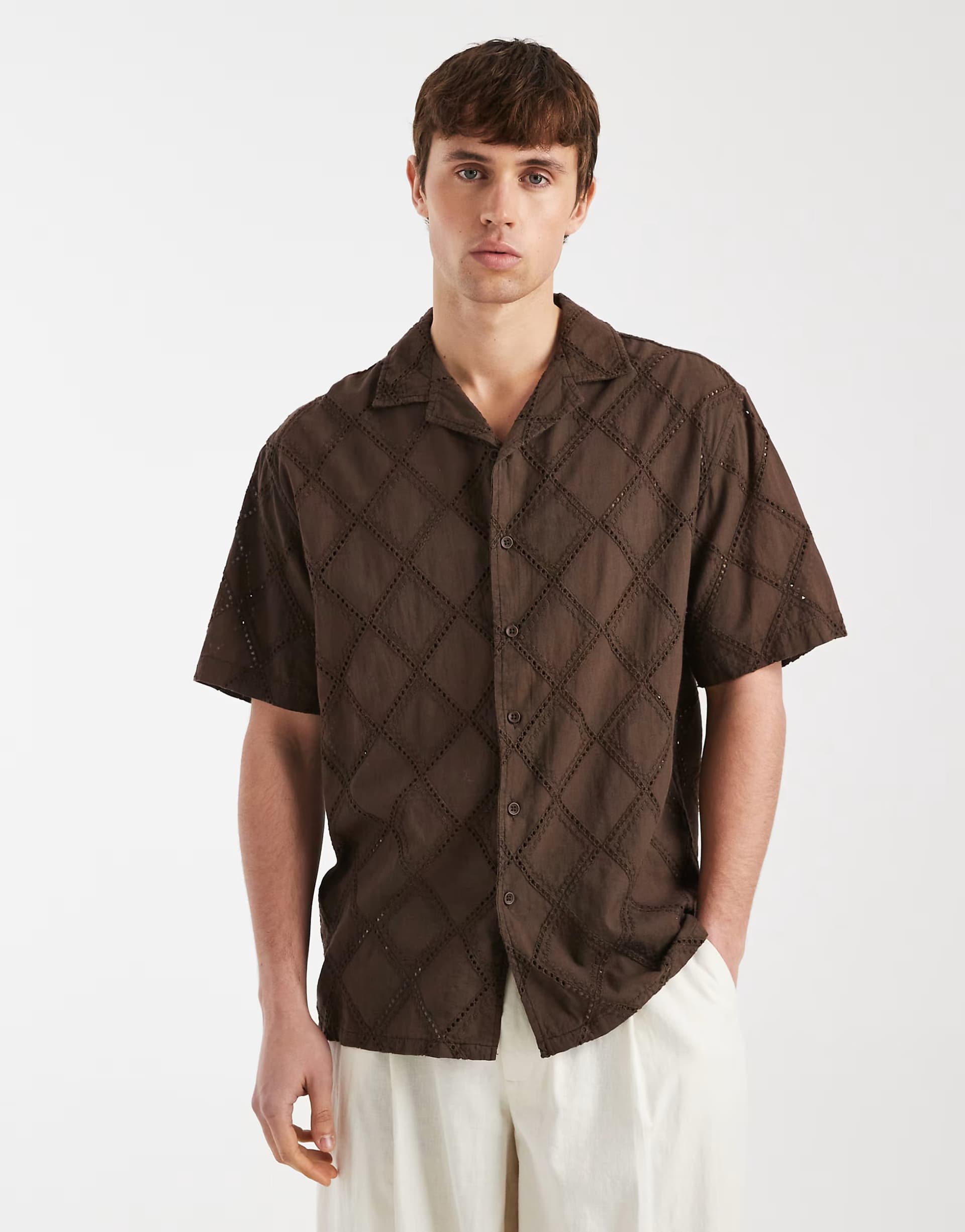 ASOS Redefined Rebel Mylo shirt in coffee