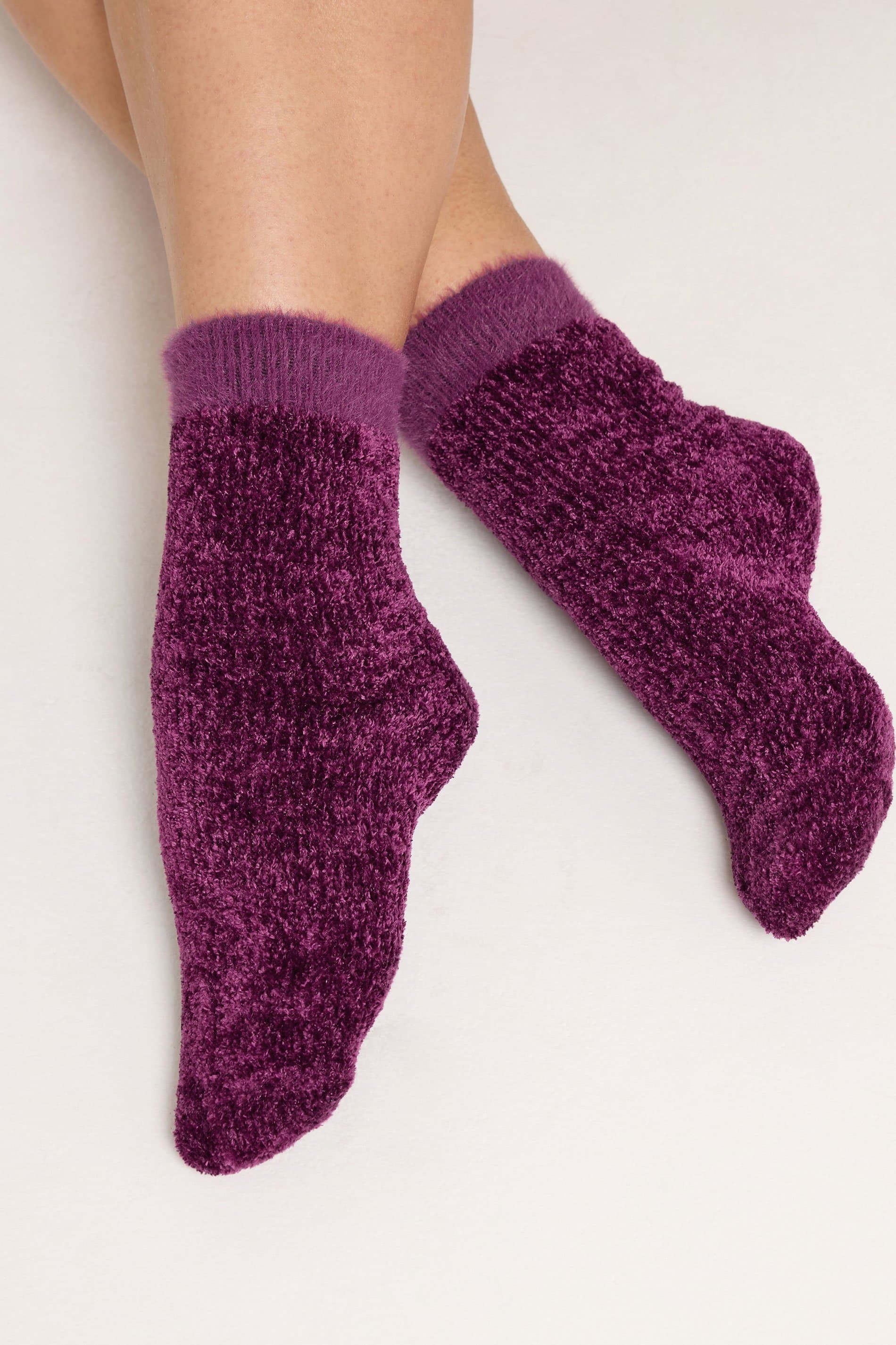 Yours 2 Pack Pink Chenille Socks