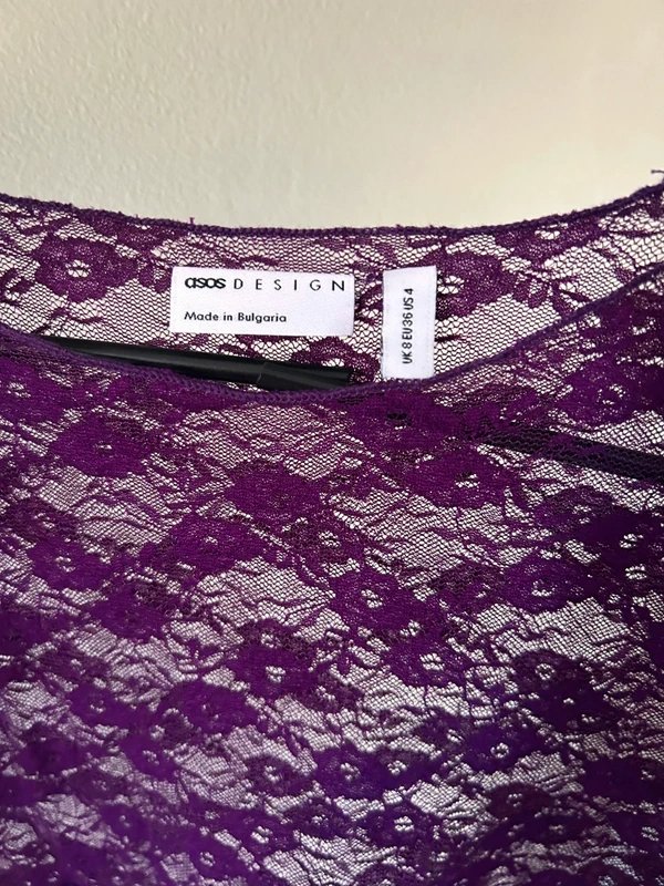 ASOS Design Purple lace Sheer top - 1