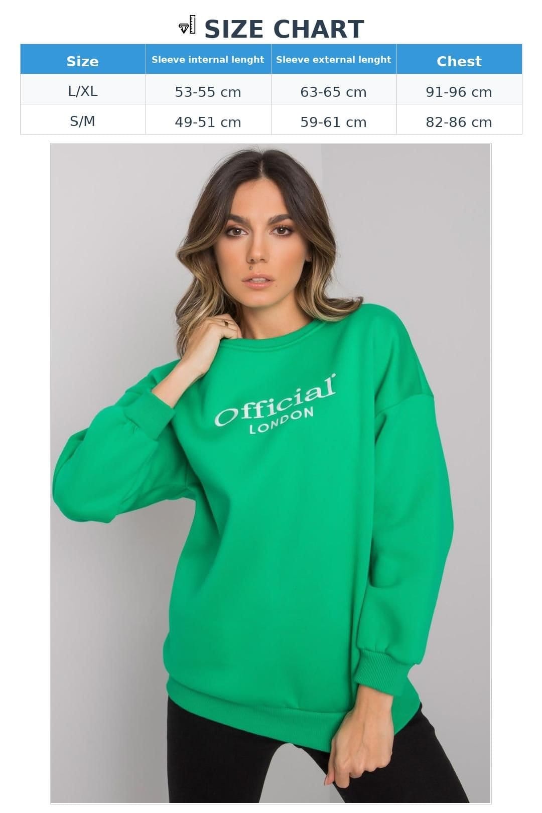 Love Lace Love Lace Women's Simple Long Sleeve Slogan Sweatshirt in Green - 4