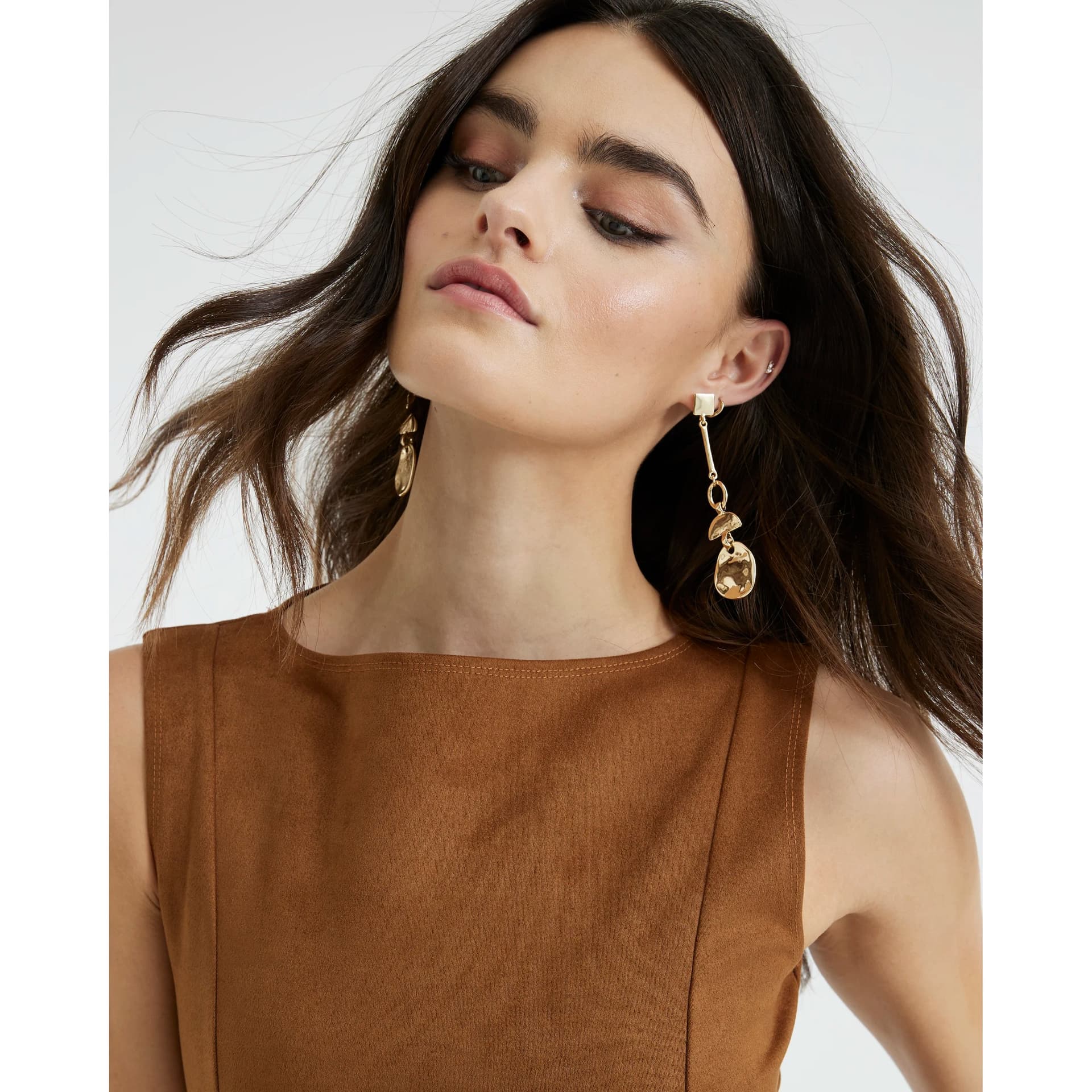 River Island River Island Womens Gold Shiny Drop Earrings