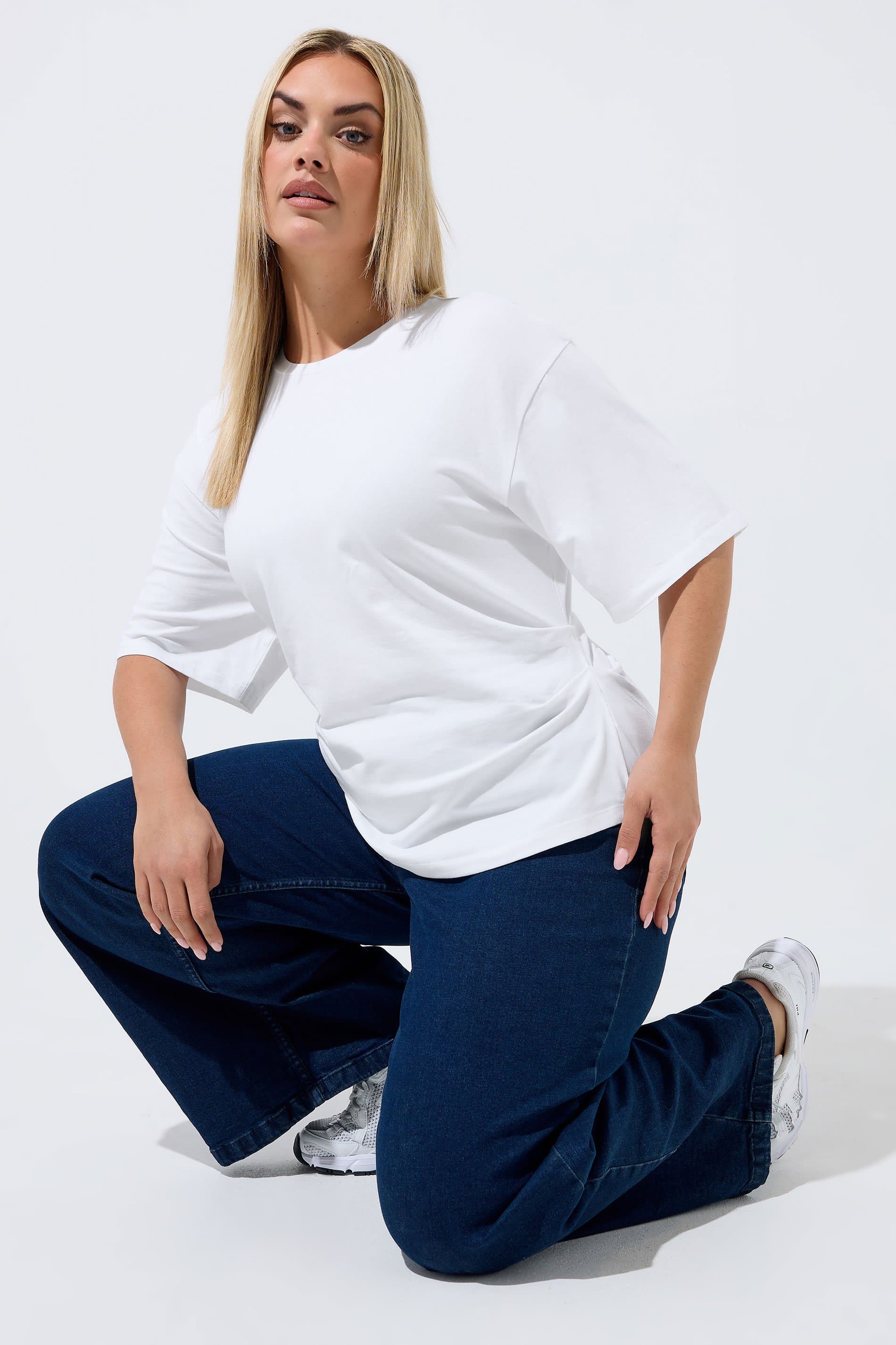 Limited Collection Plus Size White Corset Seam Tshirt