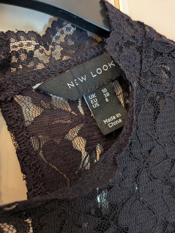 New Look Black Velvet and Lace Dres