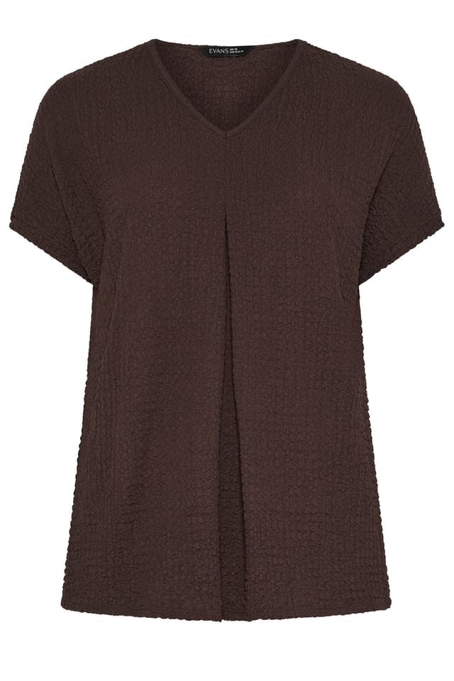 Evans Evans Women's 2 Pack Pleat Tops in Brown - 2