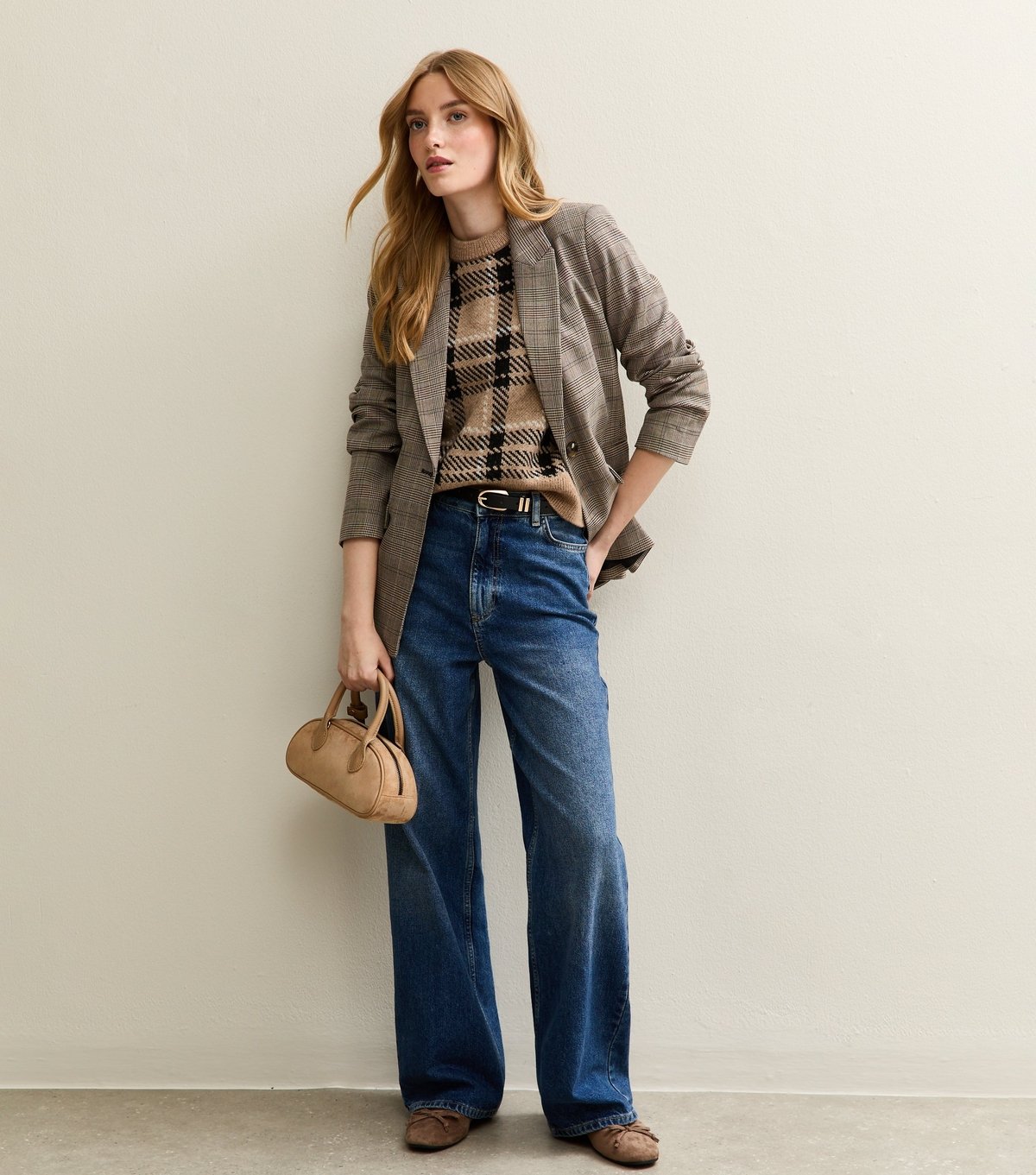 New Look Women's Brown Checked Sleeveless Jumper New Look - 3