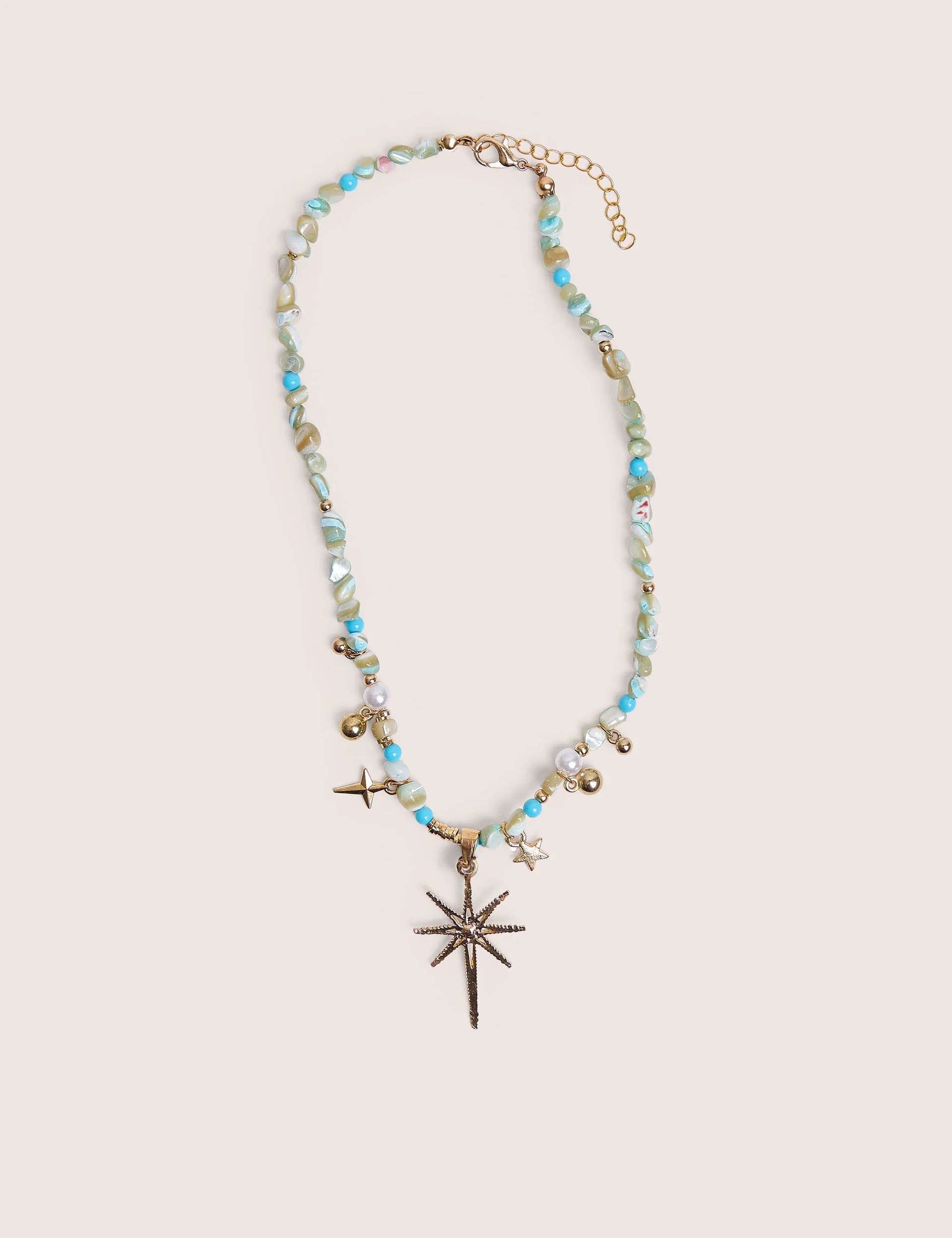 Public Desire Public Desire UK Blue Beaded Star Embellished Necklace
