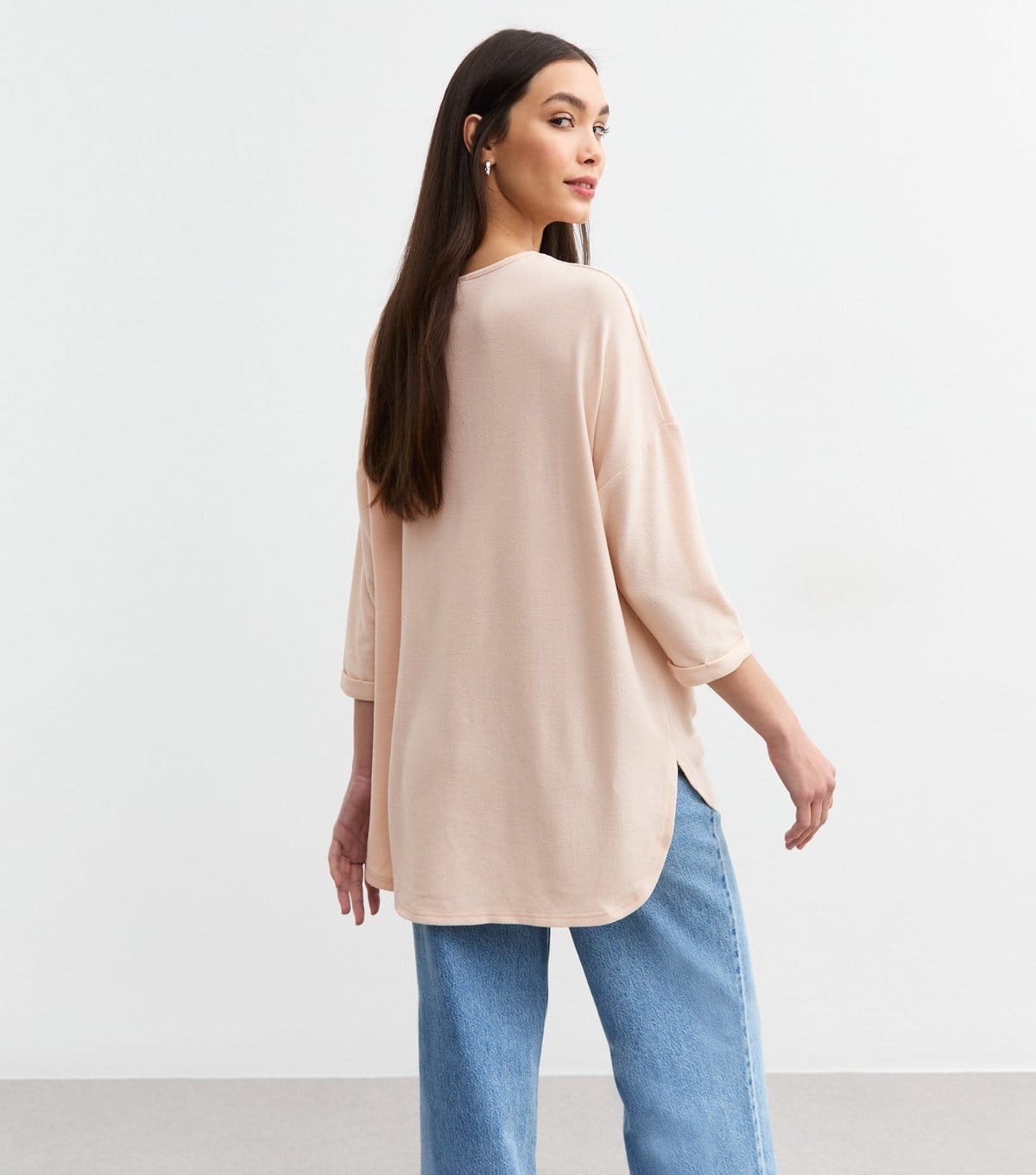 New Look Women's Cream Soft Touch Three Quarter Sleeve Top New Look - 4