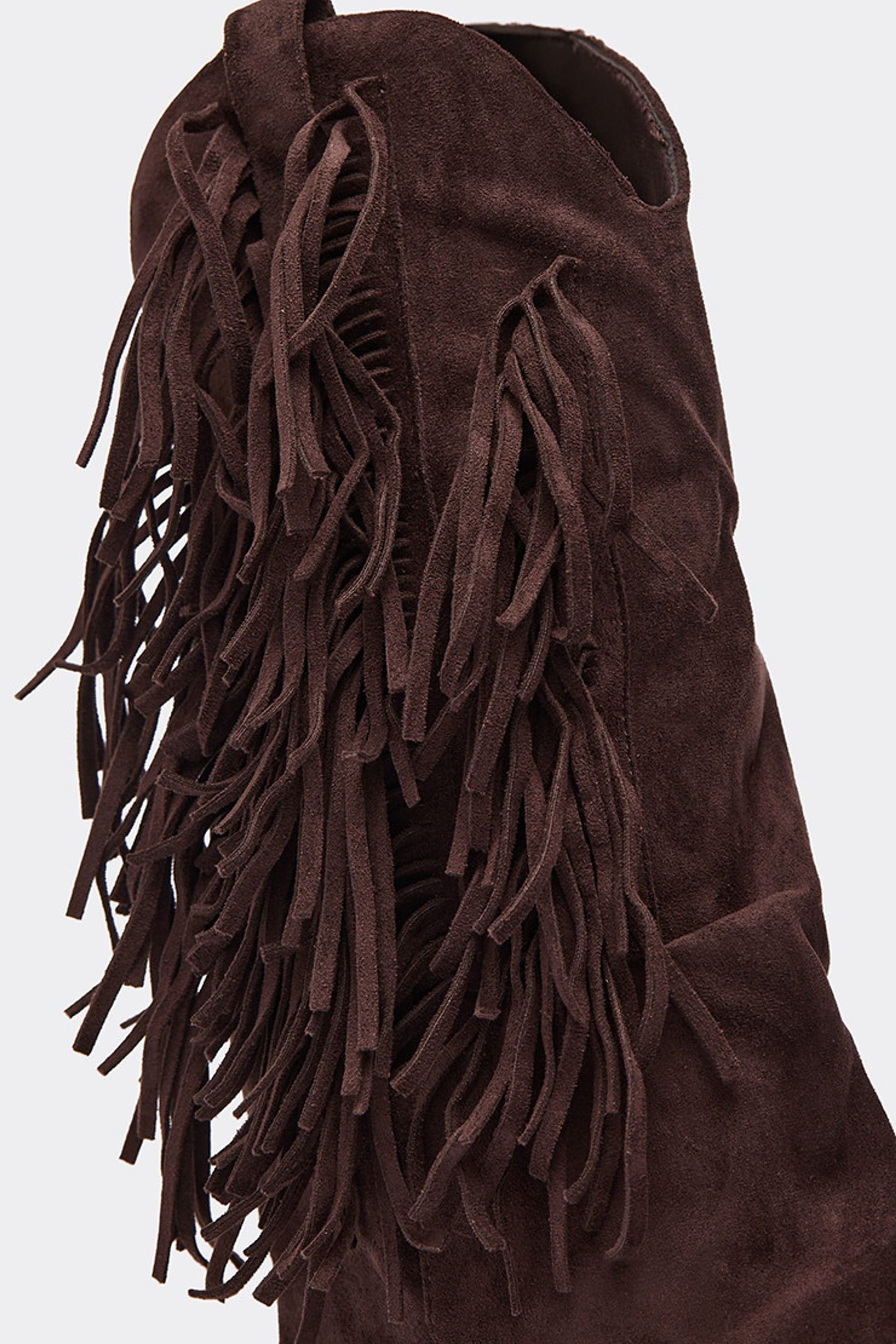 EGO EGO Women's Western Layered Faux Suede Boots in Dark Brown - 4