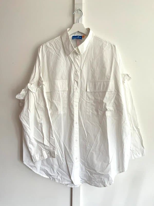Cras Cras White Ruffle Sleeve Shirt Women’s Size 40 / UK 12