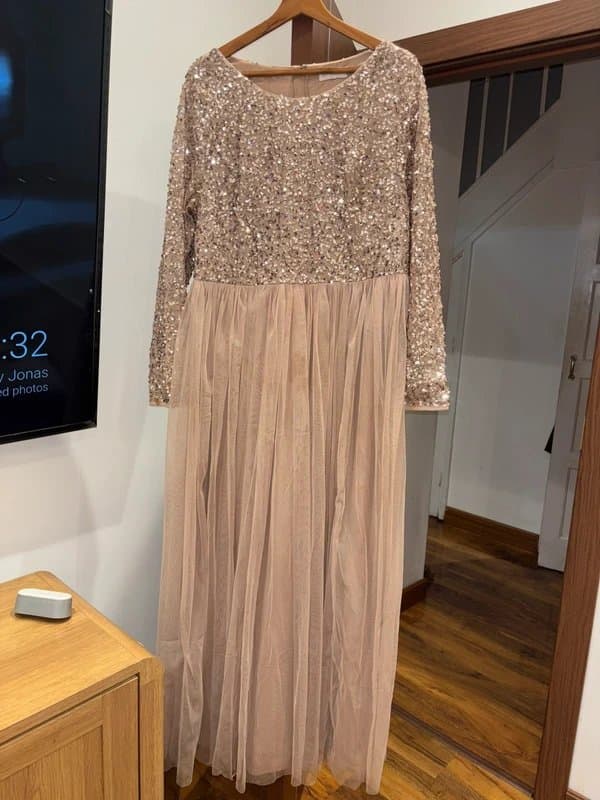 Maya Deluxe Champagne evening dress