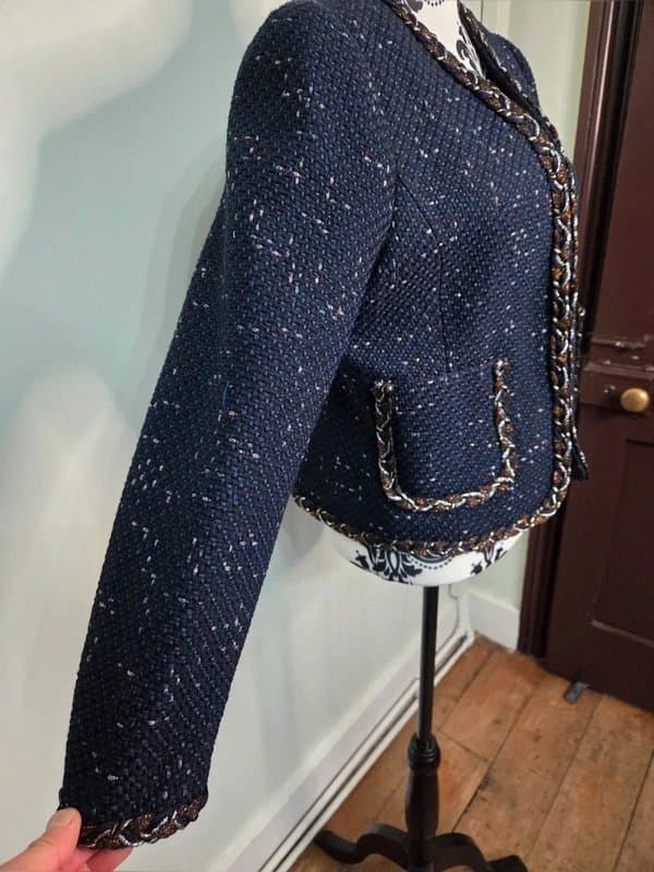 Savida Savida Navy Jacket blazer L (EU 44–46) Braided Trim