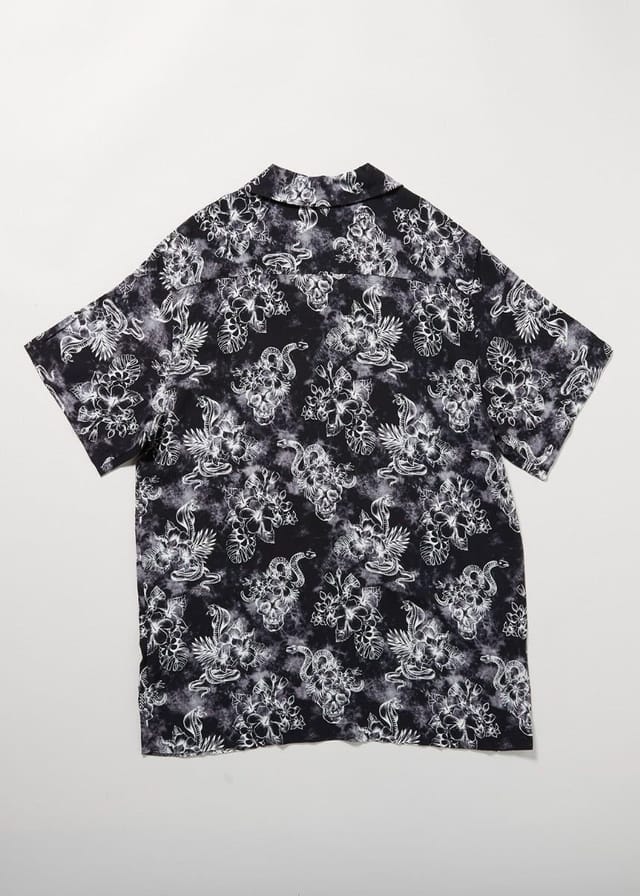 Chet Rock Chet Rock Men's Black Kobra Print Shirt Open Collar Short Sleeve in Grey - 2