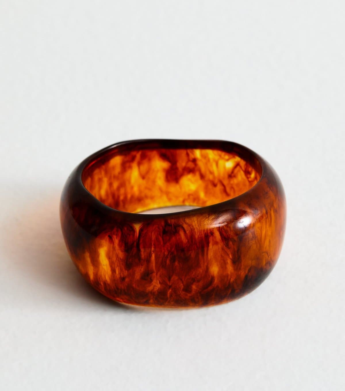 New Look Brown Resin Curved Bangle New Look