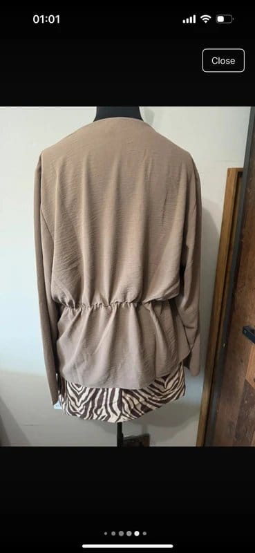 ASOS Design Taupe Satin Wrap Blouse