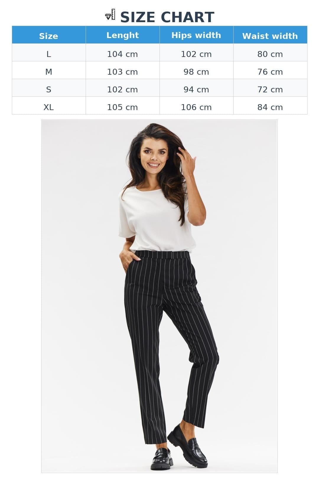 Love Lace Love Lace Women's Elegant Ribbed Pinstripe Cigarette Trousers in Black - 4