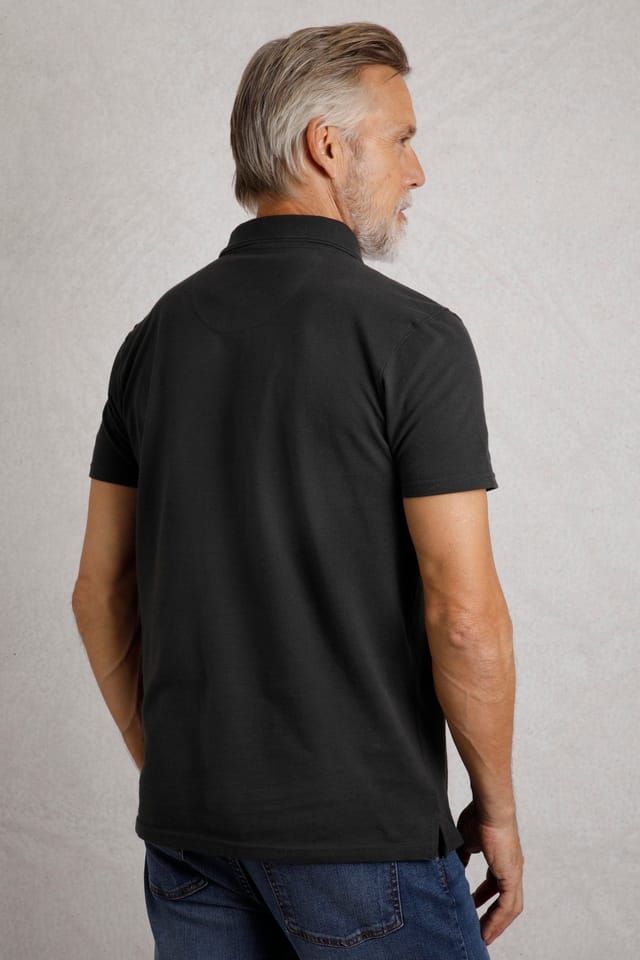 Weird Fish Weird Fish Men's Giles Pique Polo Shirt in Black - 3