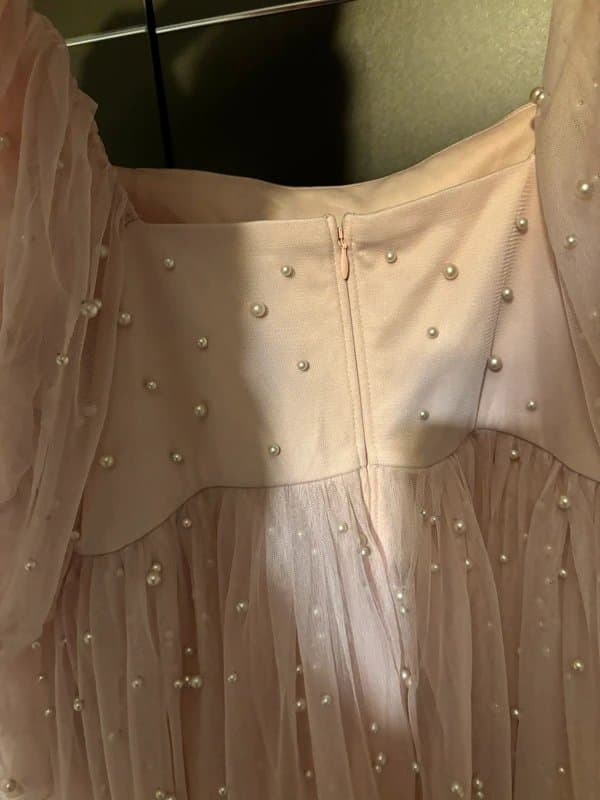 ASOS ASOS Luxe Curve pink pearl babydoll dress UK 18