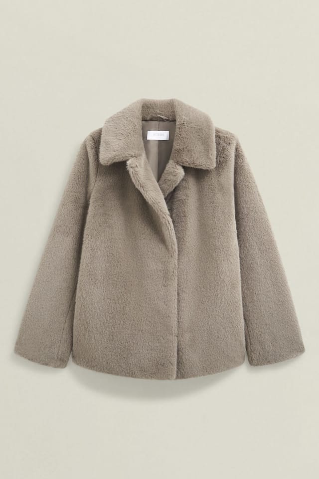Hobbs London Hobbs London Women's Dania Faux Fur Coat in Light Grey - 2