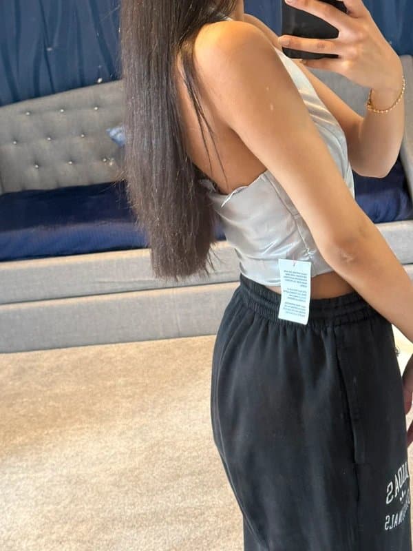 ASOS ASOS satin halter neck crop top UK 4 grey