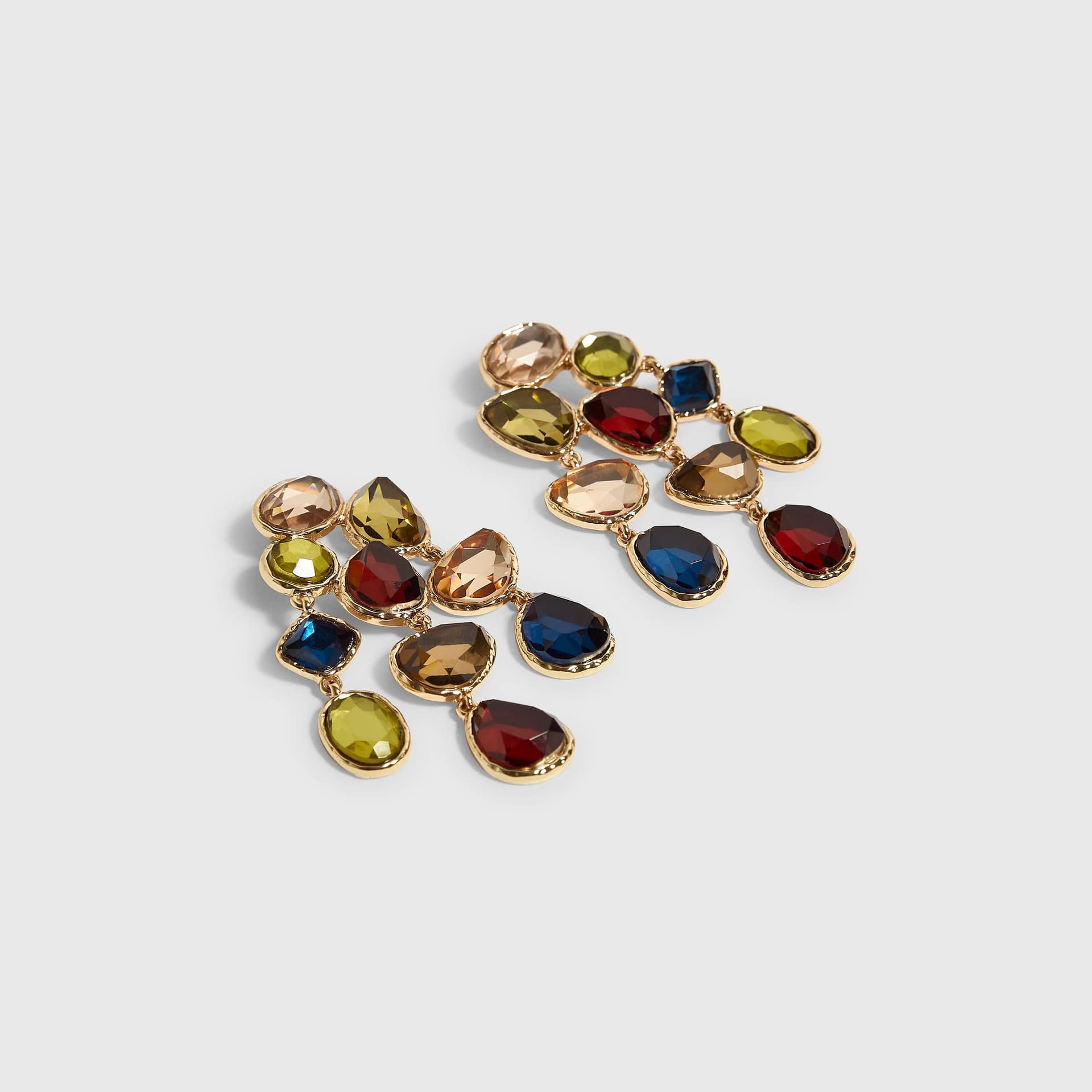 River Island River Island Womens Gold Jewel Tone Drop Earrings