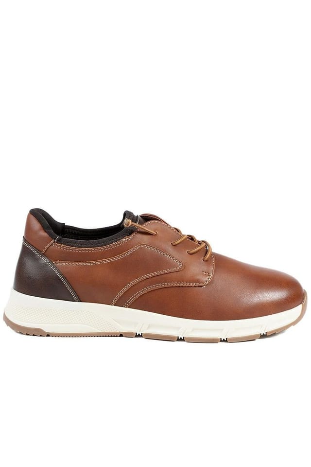 Pavers Pavers Men's Casual Lace Up Shoes With Grip Sole in Tan - 2