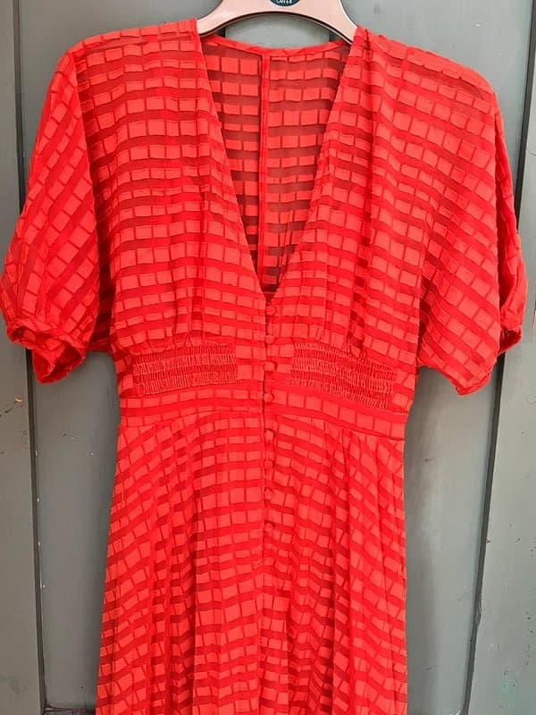 ASOS Design Asos Orange Midi Dobby Dress