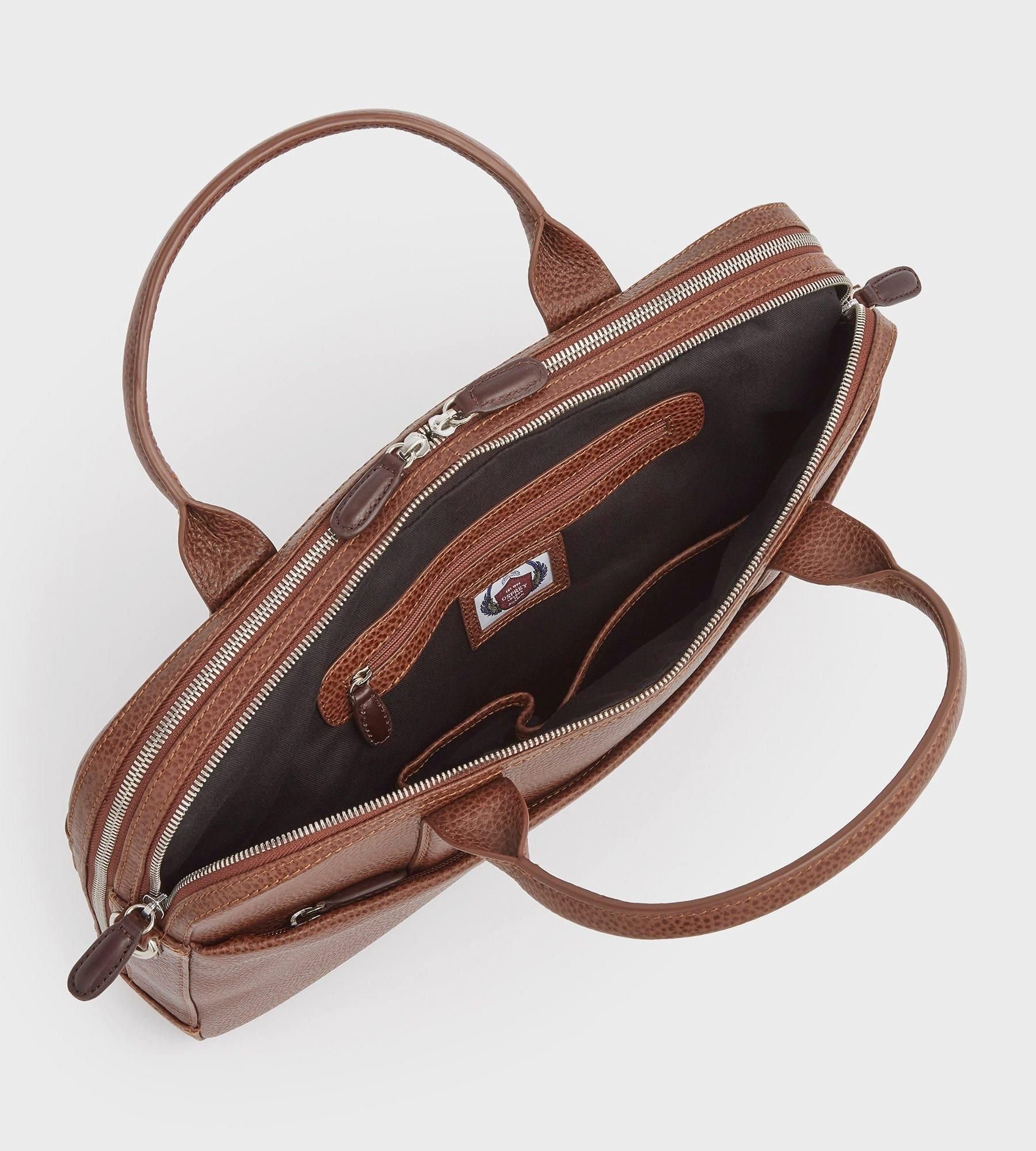 OSPREY LONDON OSPREY LONDON Women's The Chiswick Leather Laptop Bag in Tan - 3