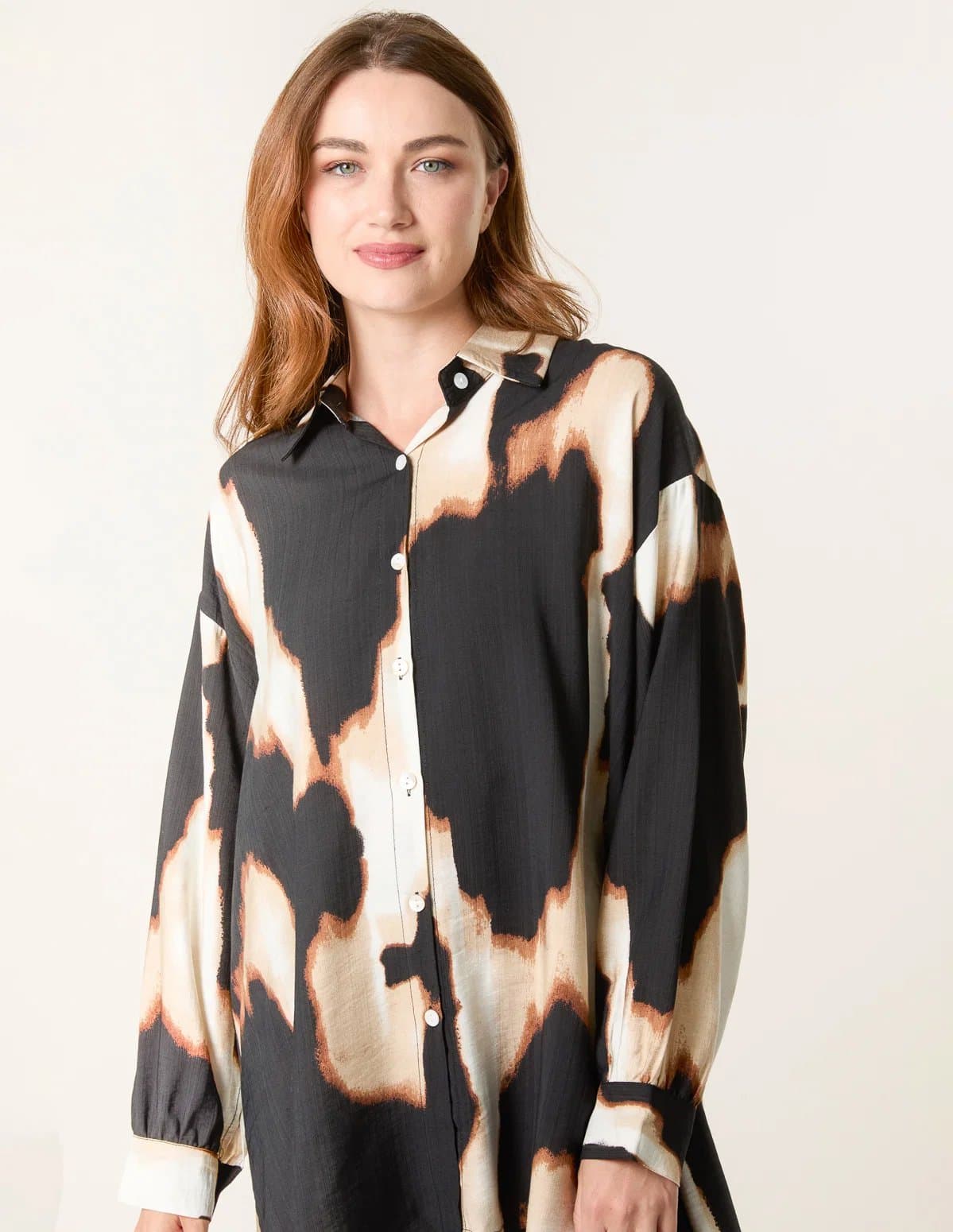 Blue Vanilla Abstract Cow-Print Shirt
