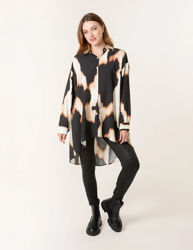 Blue Vanilla Abstract Cow-Print Shirt - 2