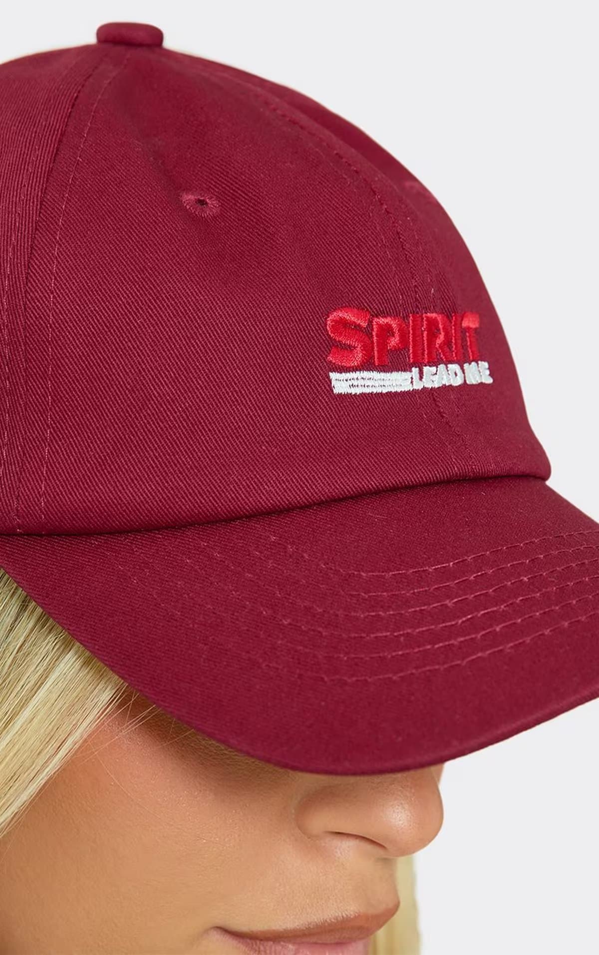 EGO Spirit Logo Detail Baseball Cap In Burgundy, Women's Size UK 0