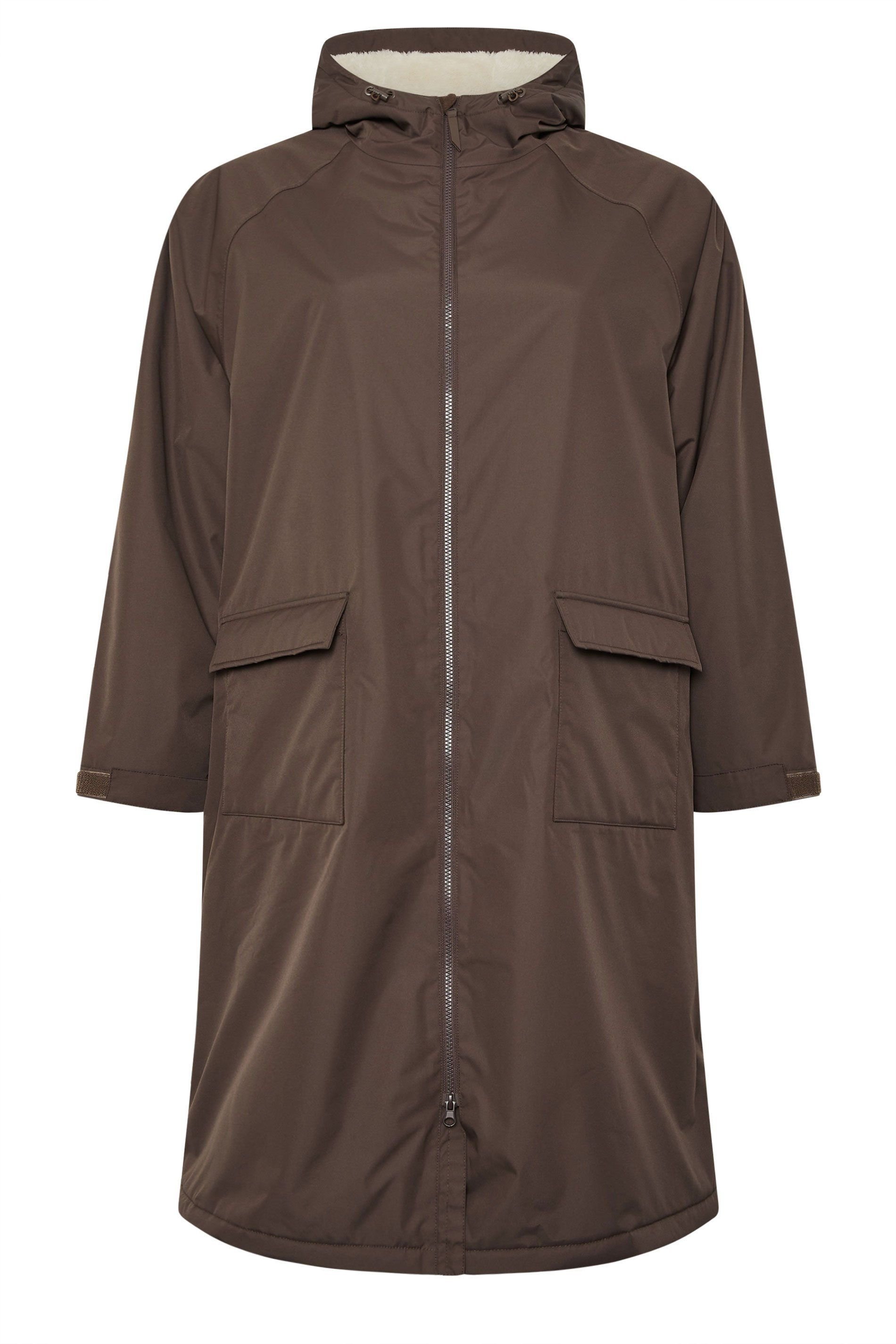 Yours Yours Women's Waterproof Fleece Lined Robe in Chocolate - 2