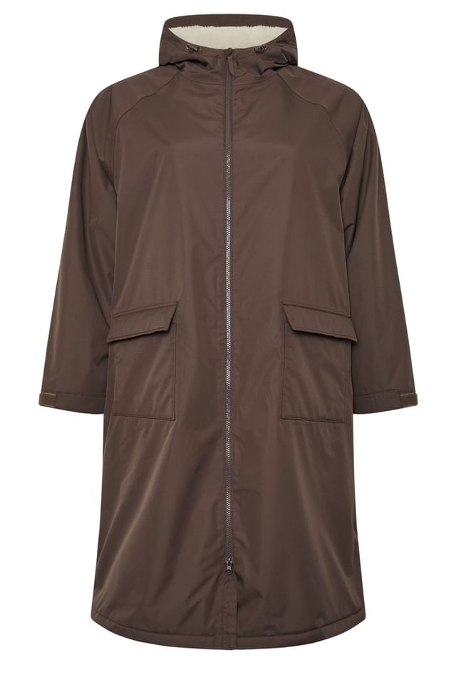 Yours Yours Women's Waterproof Fleece Lined Robe in Chocolate - 2