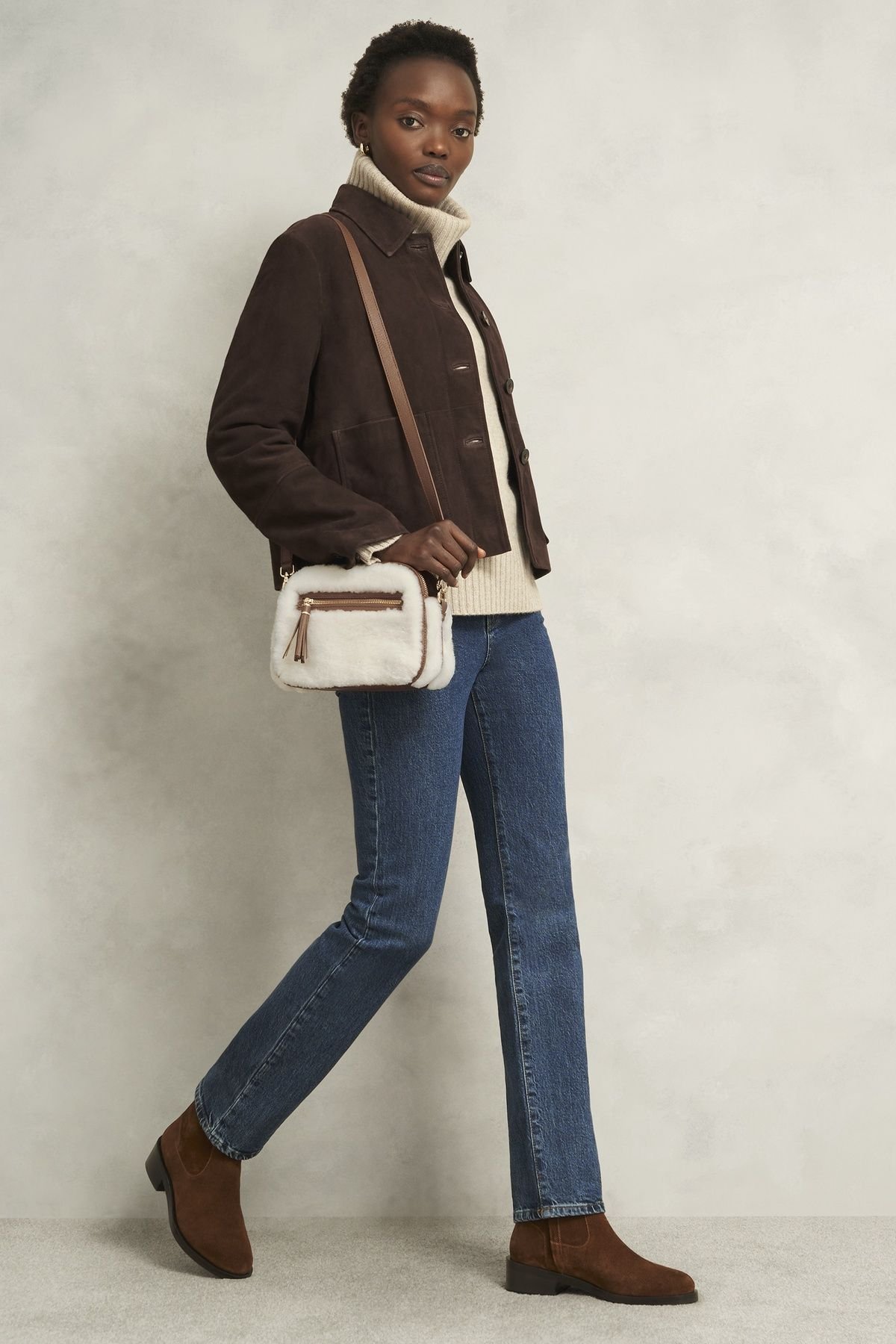 Hobbs London Hobbs London Women's Carlton Shearling Bag in Warm White - 3