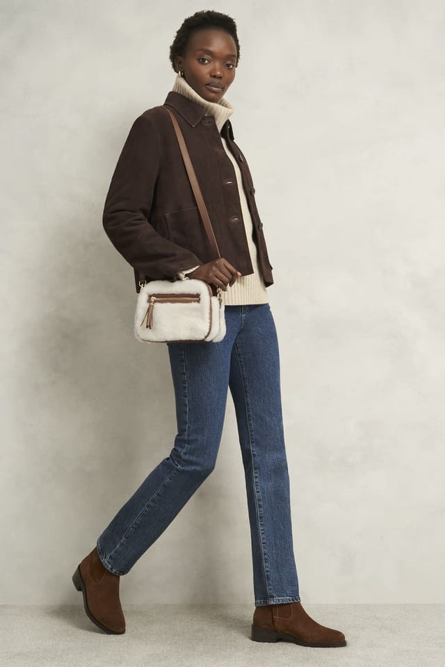 Hobbs London Hobbs London Women's Carlton Shearling Bag in Warm White - 3