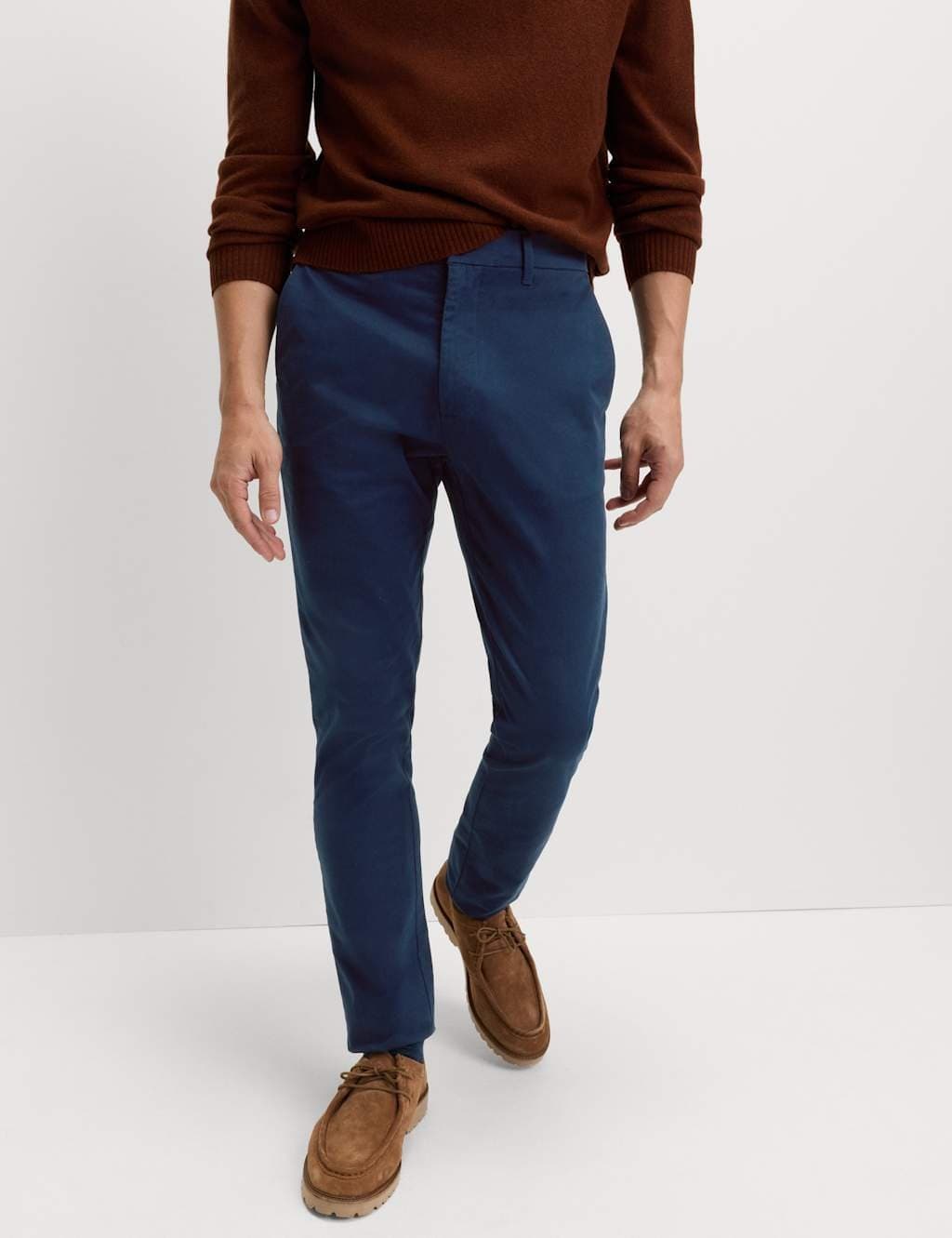 Marks & Spencer M&S Dark Marine Slim Fit Cotton Stretch Chinos