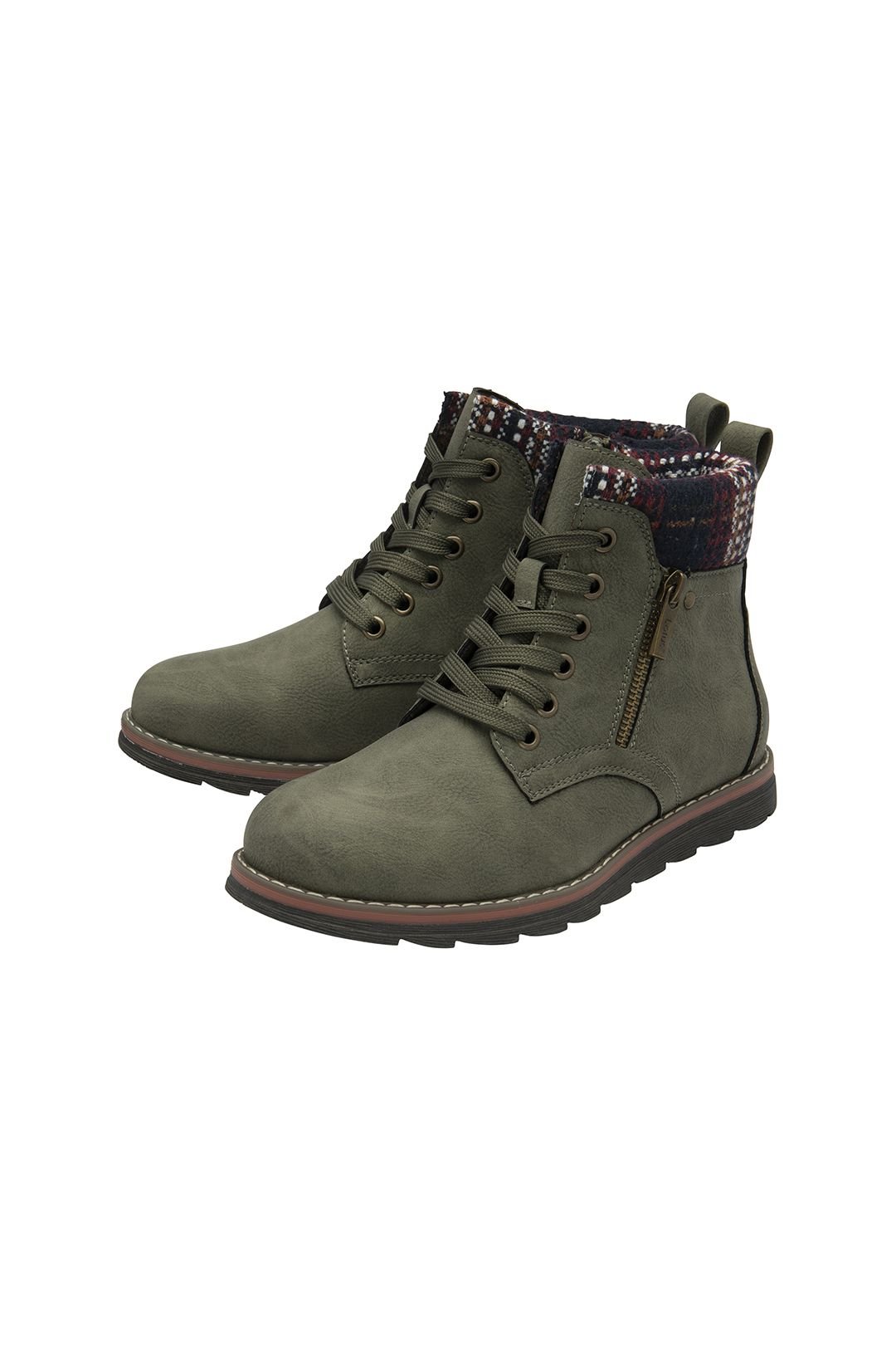 Lotus Lotus Women's 'Montreal' Zip-Up Ankle Boots in Khaki - 2