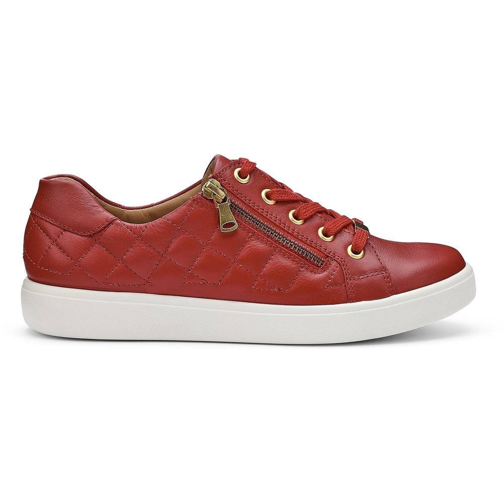 Hotter Hotter Women's 'Wonder' Quilted Trainers in Dark Red - 4