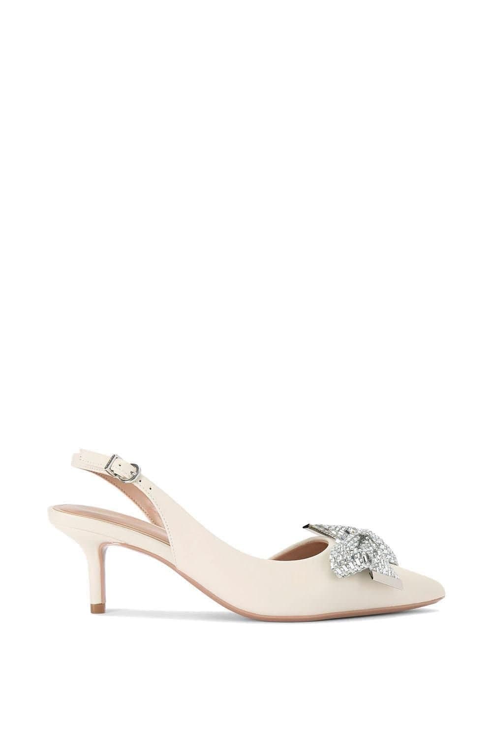 Carvela Carvela Women's 'Regal Bow Sling 2' Leather Heels in Cream