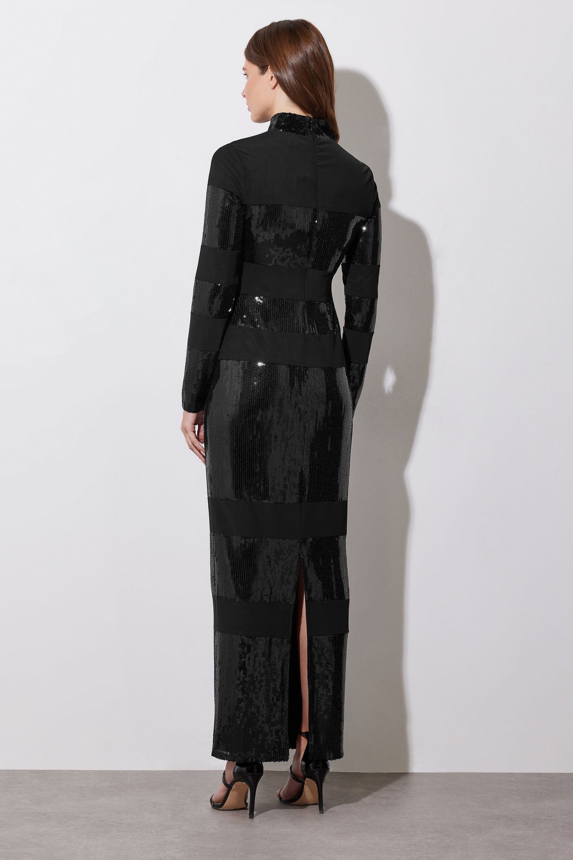 Star By Julien Macdonald Star by Julien Macdonald Women's Sequin Stripe Maxi Dress in Black - 4