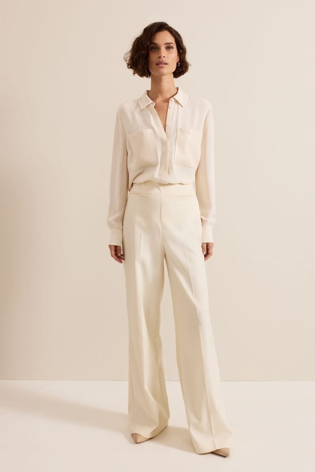 Phase Eight Phase Eight Women's Maya Pu Pocket Shirt in Cream - 3