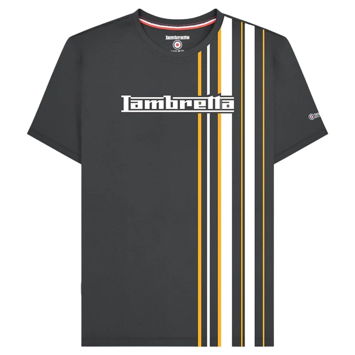 Lambretta Men's Racing Stripe T-Shirt in Jet Black
