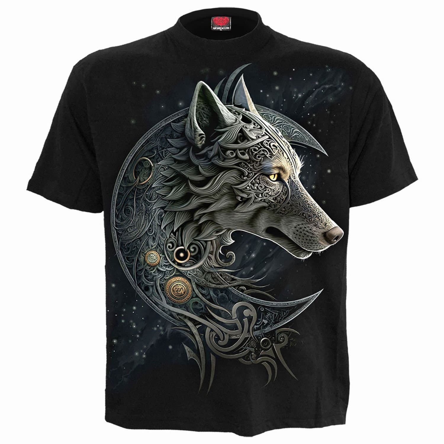 Spiral Direct Spiral Direct Men's Celtic Wolf Back Print T-Shirt in Black